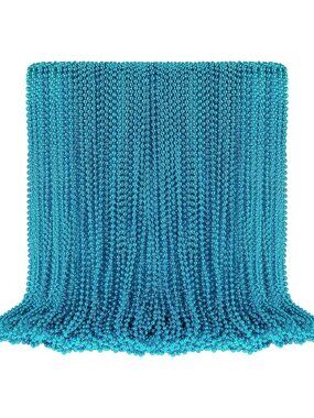 100PCS Teal Mardi Gras Bead Necklaces 33" Turquoise Party Favor Beads